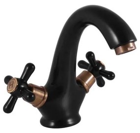 RAV Slezák MK128.0CMATSM - Umývadlová batéria MORAVA RETRO 16 cm čierna/mosadz