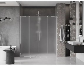 Mexen Velar Duo, posuvné sprchové dvere do otvoru 200 cm, 8mm sklo námraza, chrómová, 871-200-000-32-01