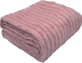 Mikroplyšová deka Stripe ružová 150x200cm TiaHome
