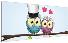 Obraz - Zamilované sovičky (120x50 cm)