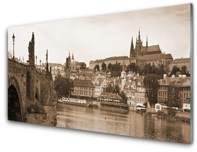 Obraz na akrylátovom skle Praha most krajina 125x50 cm