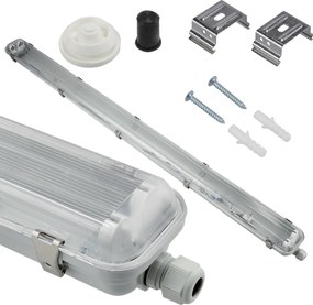 SADA 4 hermetických svietidiel Philips LED 2x128 cm trubicové svietidlo do garáže a dielne