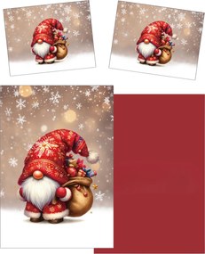 3D obliečky z mikrovlákna SANTA GNOME červené Rozmer obliečky: 2 ks 70 x 90 cm | 140 x 200 cm