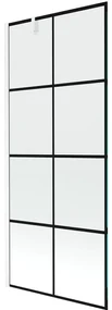 Mexen Next vaňová zástena jednokrídlová 80 x 150 cm, Čierny vzor, Biela - 895-080-000-00-77-20