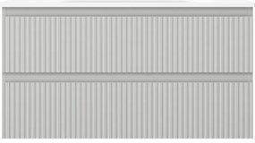 Mexen Rivel, kúpeľňová skrinka 90 cm s umývadlom Vela, 2 zásuvky, drážkovaná, sivá matná/biela, 91A20-09047-2-BFF62-W23M01