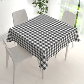 Biante Dekoračný štvorcový obrus Rebeka RE-010 Sivo-biela kocka veľká 100x100 cm