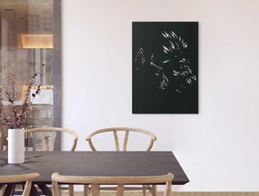 drevko Drevený obraz na stenu Levica a lev Rozmer obrazu: 44,5 x 31,5 cm, Farba dekorácie: Čierna
