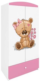 Skriňa Babydreams ružová – Medveď s kvetmi