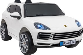 Ramiz Elektrické autíčko Porsche Cayenne S na batérie pre deti biely lak SUV + diaľkové ovládanie