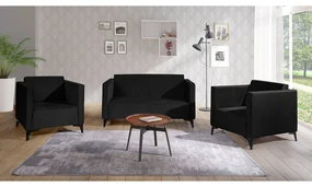 Sedacia súprava Denim 2+1+1, Dostupné poťahy: Solo 263, Farby nožičiek: biely lesk