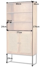 Dizajnová vysoká komoda Trace 170 cm mango