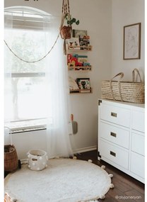 Béžový prateľný ručne tkaný bavlnený detský koberec ø120 cm Bubbly Honey – Lorena Canals