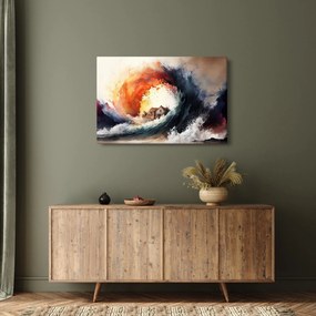 Obraz - Vo víre povodne, akvarel (90x60 cm)