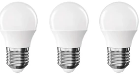 Teplé biele LED žiarovky v súprave 3 ks E27, 4 W – EMOS