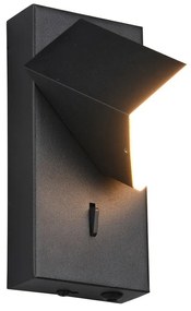 Matne čierne LED nástenné svietidlo Raglan – Trio