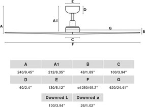 FARO 34280 - Stropný ventilátor KLIM M borovica/biela pr. 125 cm+dálkové ovládanie
