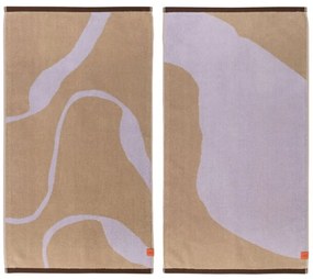 Uteráky v súprave 2 ks z Bio bavlny v levanduľovofialovej a svetlohnedej farbe 50x90 cm Nova Arte – Mette Ditmer Denmark