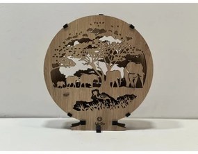 Li-Go 23610/DUB2 - LED Stmievateľná stolná dekorácia LED/12W/230V 20x22 cm dub