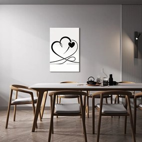 Obraz minimalistické čierne srdcia