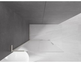 Mexen Velar L, posuvná sprchová zástena Walk-in 100 x 200 cm, 8mm sklo námraza, brúsená oceľ, 871-100-003-33-97