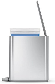 Nášľapný oceľový odpadkový kôš v matne striebornej farbe 5 l – simplehuman