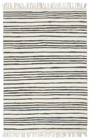 vidaXL Ručne tkaný koberec Chindi antracitovo-biely 200x290 cm bavlnený