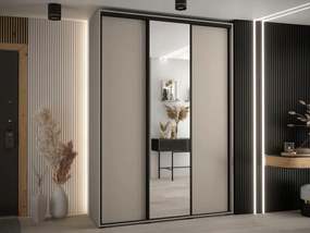 Šatníková skriňa s posuvnými dverami Foktra 3 180 (kašmír/čierna)