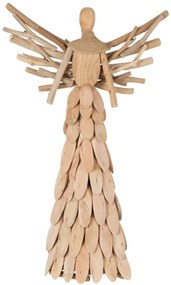 Prírodný drevený anjel z vetvičiek so šatkou Scarf branches - 35*11*58cm