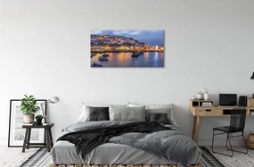 Obraz canvas Mesto nočná mora loď 140x70 cm