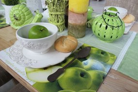 Zelené jablkové korkové prestieranie na stôl 6 ks