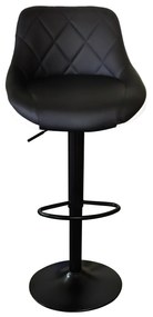 Barová stolička AGA MR2000BW-Black - čierny rám/čierno-biela