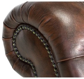 furniture-nabytek.cz - Masívna pohovka Chesterfield Bedford, pravá koža, hnedá