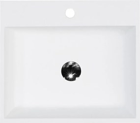 Besco Voľne stojace umývadlo z liateho mramoru Vera UM VS-OPB 50x42x85 cm, s otvorom pre batériu