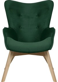 Tmavozelené zamatové kreslo Niko – Ropez
