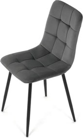Jedálenská stolička zamatová, sivá CT-281 GREY4