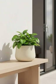 Kvetináč GIRAR, sklolaminát, výška 27 cm, béžová