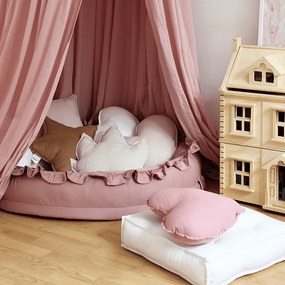 Ľanový vankúš srdca sýto ružová 44cm