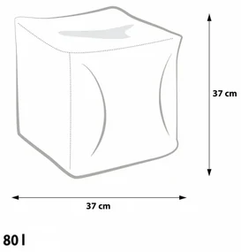 EF1035 Ecopuf Taburetka - CUBE - S ekokoža E2 - Smotanovo biela