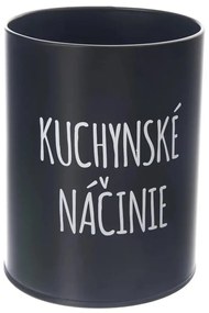 Dóza, plechová, čierna, bez veka, KUCHYNSKÉ NÁČINIE