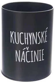 Dóza, plechová, čierna, bez veka, KUCHYNSKÉ NÁČINIE