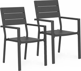 Set 2 záhradných stoličiek s nosnosťou 150 kg béžová