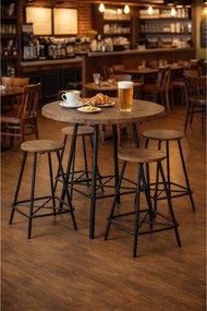 Jedálenská/barová sada WELLINGTON ROUND, stôl priemer 90 cm + 4 stoličky