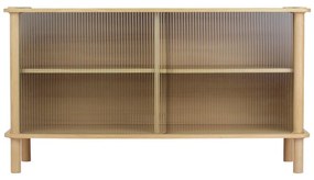Vitrína z dubového dreva s posuvnými dverami v prírodnej farbe 135x73,5x48 cm Italic – UMAGE