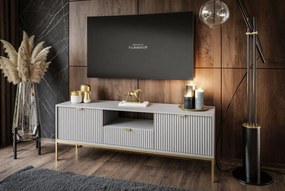 TV skrinka CORA šedá + zlatá
