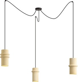 Retro závesná lampa béžová 3-svetlá - Monti