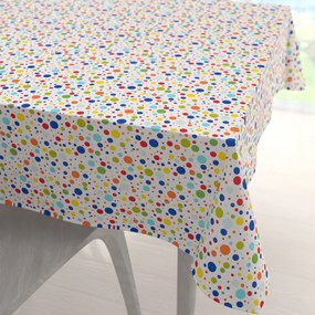 Biante Detský bavlnený štvorcový obrus Sandra SA-006 Farebné bodky na bielom 130x130 cm