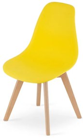 Set styroch jedálenských stoličiek KITO žlté / naturálne nohy (4 ks)