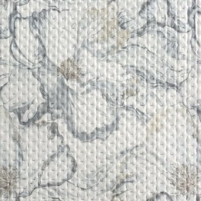 Dekorstudio Prehoz na posteľ LISA s kvetinovou potlačou - biely Rozmer prehozu (šírka x dĺžka): 220x240cm