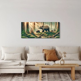 Obraz - Medvede v lese (120x50 cm)
