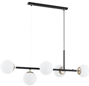 Luster na lanku DANSA 5xE14/10W/230V čierna/zlatá